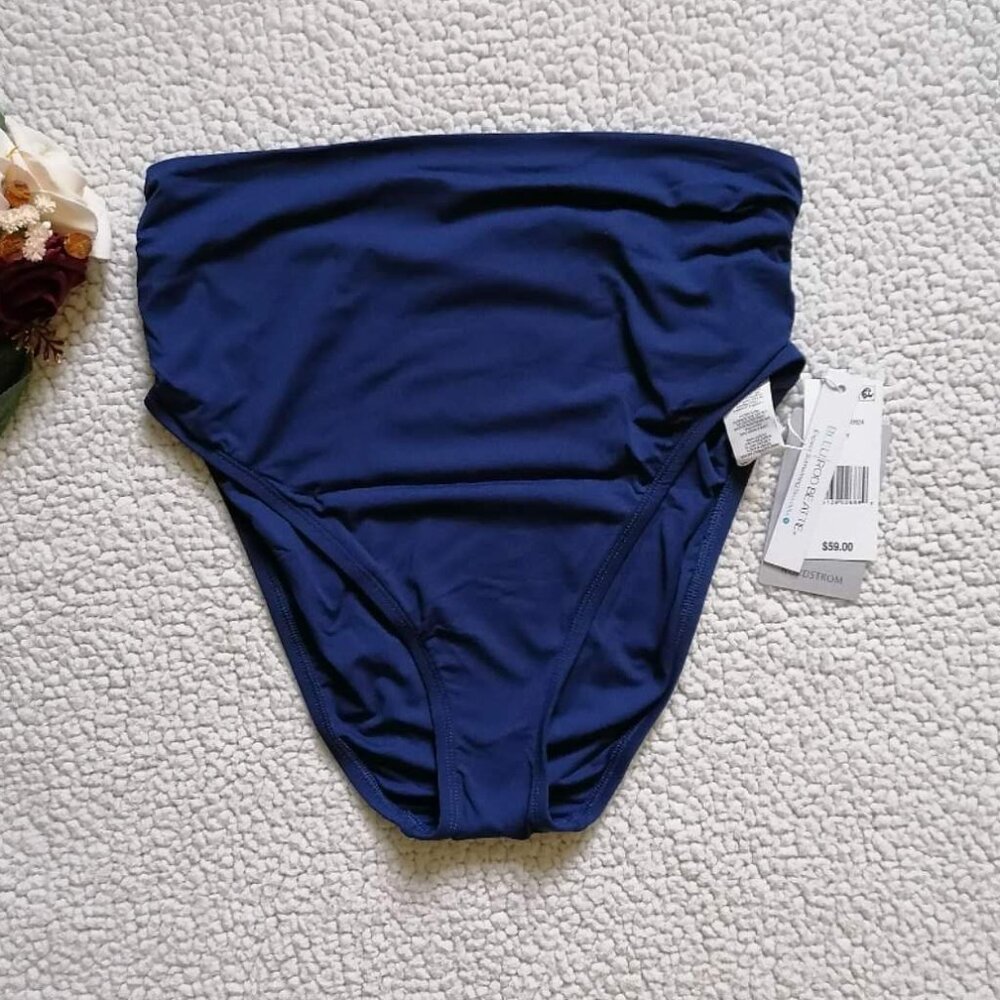 BLEU ROD BEATTIE WOMEN’S HIGH WAIST BIKINI BOTTOM in Navy, Size 8